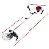 Giantz 62CC Pole Circular Saw Petrol Brush Cutter Whipper Snipper 7-in-1 - Front View