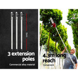 Giantz Pole Chainsaw 2 Stroke Petrol Tree Pruner Long Reach Saw 12 Inch Bar 2 In 1 - Side View