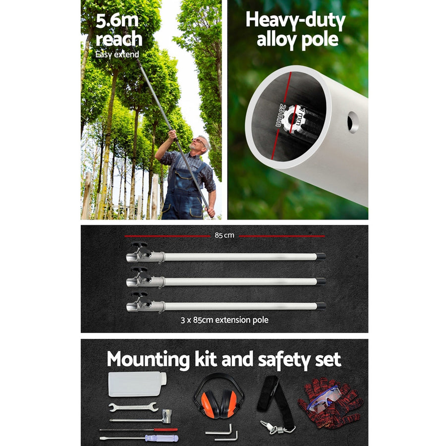 Giantz Pole Chainsaw 2 Stroke Petrol Tree Pruner Long Reach Saw 12 Inch Bar 7 In 1, image 7