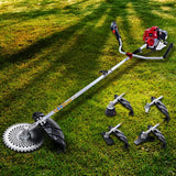 Giantz Pole Chainsaw Petrol Hedge Trimmer Tree Pruner 5 In 1 - Close-Up Angle