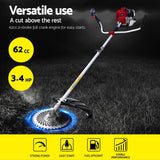 Giantz  Pole Chainsaw 5in1 Petrol Circular Saw Hedge Trimmer Cutter Whipper Snipper - Top-Down View