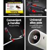 Giantz 2 Stroke Pole Chainsaw Petrol Hedge Trimmer Tree Pruner 7 In 1 - Rear View