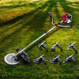 Giantz 2 Stroke Pole Chainsaw Petrol Hedge Trimmer Tree Pruner 7 In 1 - Low Angle