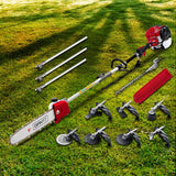 Giantz Pole Chainsaw 2 Stroke Petrol Hedge Trimmer Tree Pruner 9 In 1 - Low Angle