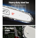 Giantz 40CC Pole Chainsaw 12in Chain Saw 4-Stroke Petrol 4.3m Long Reach - Side View
