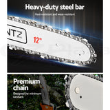 Giantz Pole 4 Stroke Chainsaw Petrol Tree Pruner Long Reach Saw 12 Inch Bar - Top-Down View
