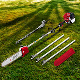 Giantz Pole Chainsaw Petrol 2 Stroke Tree Pruner Long Reach Saw 12 Inch Bar - Close-Up Angle