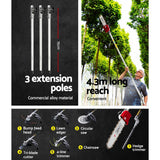 Giantz Pole Chainsaw 2 Stroke Petrol Hedge Trimmer Tree Pruner 7 In 1 - 45-Degree Angle