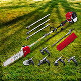 Giantz Pole Chainsaw 2 Stroke Petrol Hedge Trimmer Tree Pruner 7 In 1 - Low Angle
