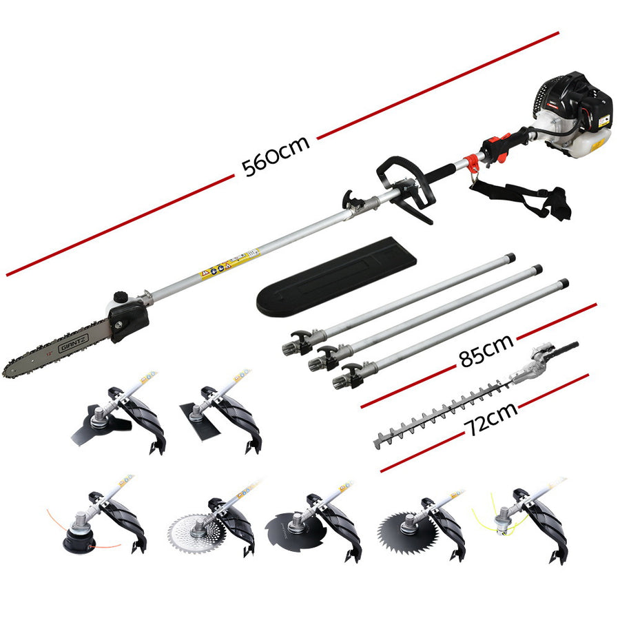 Giantz Pole Chainsaw Hedge Trimmer Brush Cutter Whipper Snipper 9 IN 1 MultiTool, image 2