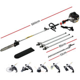 Giantz 65CC Pole Chainsaw Petrol Brush Cutter Whipper Snipper Hedge Trimmer - Front View