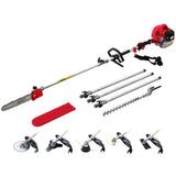 Giantz 65CC Pole Chainsaw Hedge Trimmer Brush Cutter Whipper Snipper 7-in-1 5.6m - Close-Up Angle