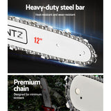 Giantz 65CC Pole Chainsaw 12in Chain Saw Petrol 4.3m Long Reach - Side View
