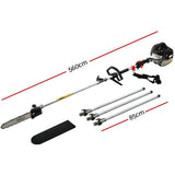 Giantz 63CC Pole Chainsaw 12in Chain Saw Petrol 5.6m Long Reach Black - Front View