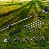 Giantz 62CC Pole Chainsaw Hedge Trimmer Brush Cutter Whipper 7-in-1 5.6m Black - Low Angle