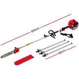 Giantz 62CC Pole Chainsaw 12in Chain Saw Petrol 5.6m Long Reach Red - Front View