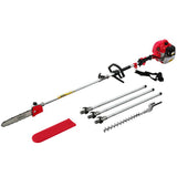 Giantz 62CC Pole Chainsaw Hedge Trimmer 12in Chain Saw 5.6m Long Reach Red - Close-Up Angle