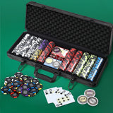 Poker Chip Set 500PC 14g Chips Casino Gambling Party Game Dice Cards - Close-Up Angle