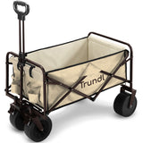 TRUNDL 106L Electric Folding Pull Cart, Powerful Easy Hill Climbing, All-terrain Wheels, Wagon for Beach Camping Shopping, Cream