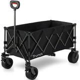 TRUNDL 180L XL Electric Folding Pull Cart, Powerful Easy Hill Climbing, All-terrain Wheels, Wagon for Beach Camping Shopping, Black