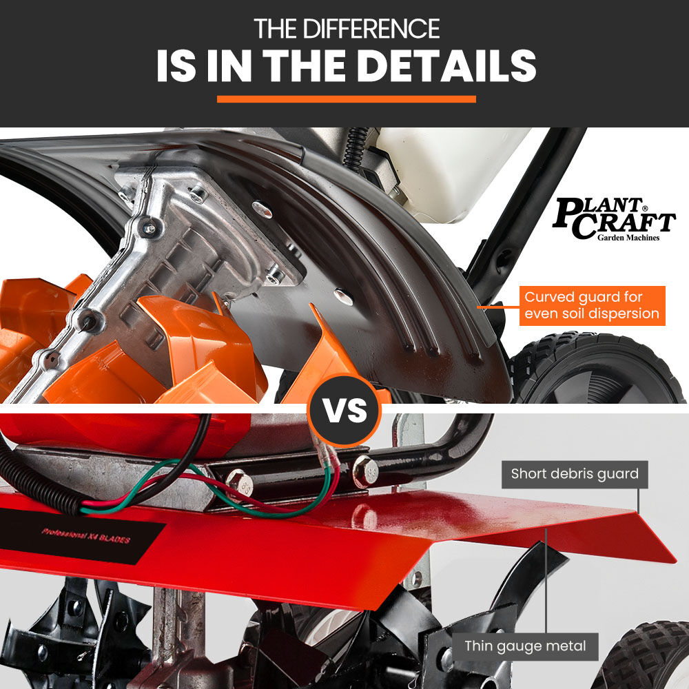 PLANTCRAFT Titan 9 15' 4-Stroke Petrol Handheld Cultivator Tiller