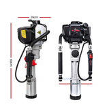 Giantz Petrol Post Driver 38CC 4-Stroke Rammer Pile Star Picket Fence Hole Black - Front View