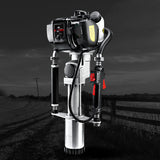 Giantz Petrol Post Driver 38CC 4-Stroke Rammer Pile Star Picket Fence Hole Black - Close-Up Angle