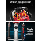 Giantz Petrol Post Driver 38CC 4-Stroke Rammer Pile Star Picket Fence Hole Drive Red - Top-Down View