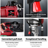 Giantz Petrol Post Driver 38CC 4-Stroke Rammer Pile Star Picket Fence Hole Drive Red - 45-Degree Angle