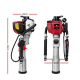 Giantz Petrol Post Driver 38CC 4-Stroke Rammer Pile Star Picket Fence Hole Drive Red - Front View