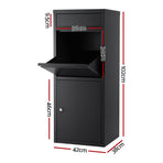 Gardeon Parcel Letterbox Drop Box Package Mailbox Black, image 2