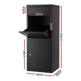 Gardeon Parcel Letterbox Drop Box Package Mailbox Black - Front View