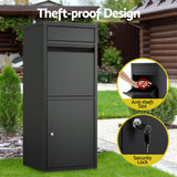 Gardeon Parcel Letterbox Drop Box Package Mailbox Black