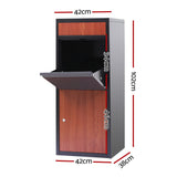 Gardeon Parcel Letterbox Drop Box Package Black - Front View