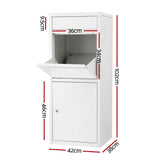 Gardeon Parcel Letterbox Drop Box Package White - Front View