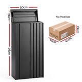 Gardeon Parcel Letterbox Drop Box Package Slot MailBox Black - Side View