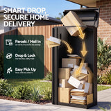 Gardeon Parcel Letterbox Drop Box Package Slot MailBox Black - 45-Degree Angle