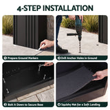 Gardeon Parcel Letterbox Drop Box Package Slot MailBox Black - Low Angle