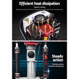 Giantz Petrol Post Driver 2-Stroke 55CC Rammer Pile Star Picket Fence Hole Red - Top-Down View