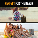 M&B Portable Splash Proof 80W Bluetooth Party Speaker, IPX4, TWS Pairing, Multi-Input, Lithium Battery, RGB, USB Charging - Top-Down View