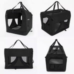 L Portable Soft Dog Crate - BLACK