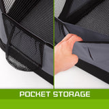 L Portable Soft Dog Crate - GREY - Close-Up Angle