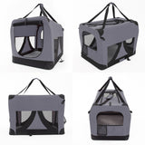 L Portable Soft Dog Crate - GREY