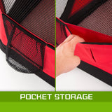 XL Portable Soft Dog Crate - RED - Close-Up Angle
