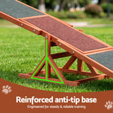 i.Pet Dog Agility Equipment Pet Seesaw Obedience Training Puppy Obstacle Outdoor Play 180cm - Close-Up Angle