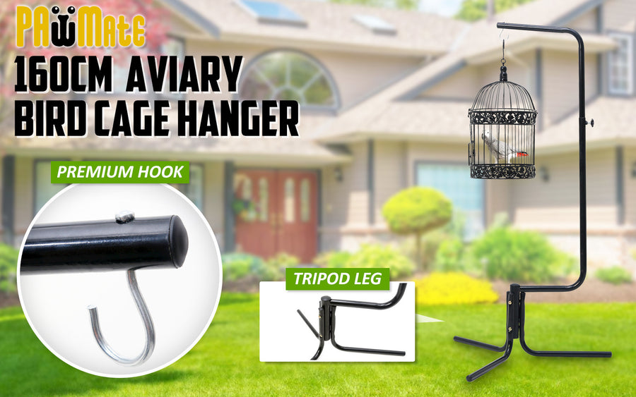 160cm Bird Cage Hanger Stand Parrot Aviary SOLO