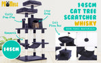 145cm Cat Tree Scratcher WHISKY - GREY