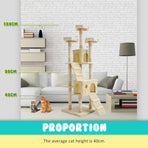 180cm Cat Tree Scratcher JUMBO - BEIGE