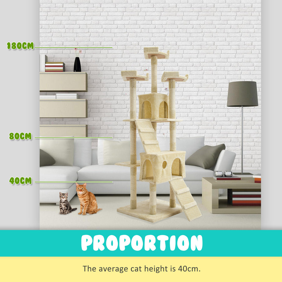 180cm Cat Tree Scratcher JUMBO - BEIGE