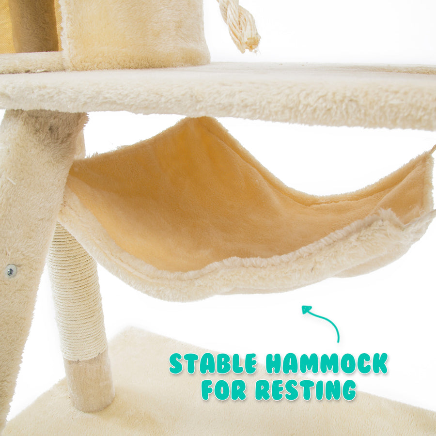 140cm Cat Tree Scratcher MAPLE - BEIGE